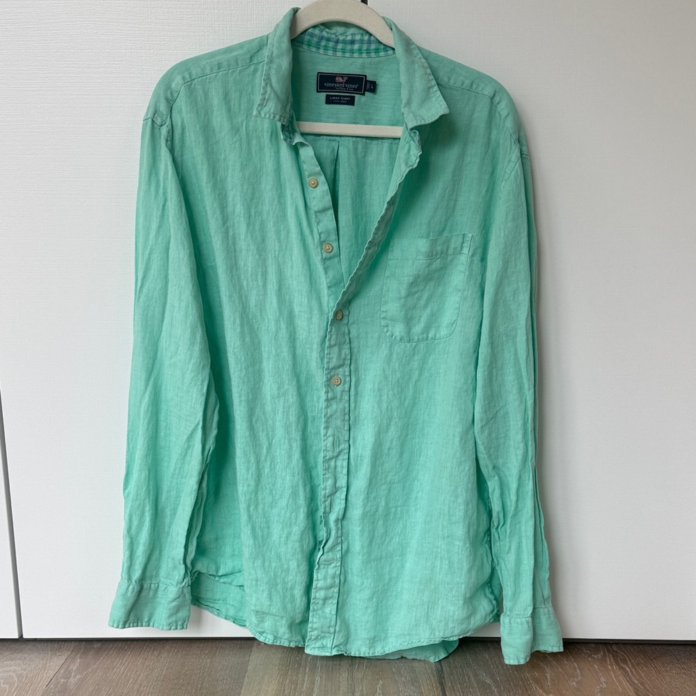 Vineyard Vines Mint Green Casual Button-Down Shirt